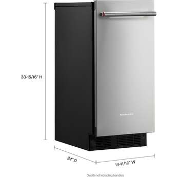 KitchenAid 15 Inch Automatic Clear Ice Maker With 25 Lb Capacity and Built-In Drain Pump: Stainless Steel — thumbnail 8